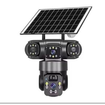 Solar-powered Auto_tracking 4g Rotational Cctv Security Camera- 3lens