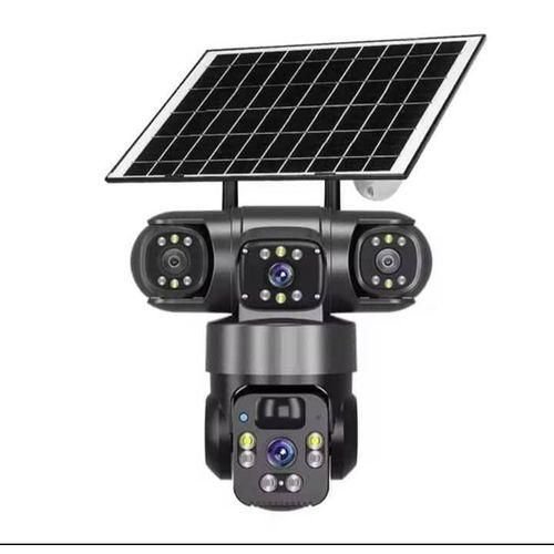 Solar-powered Auto_tracking 4g Rotational Cctv Security Camera- 3lens