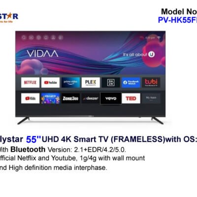 POLYSTAR 55″ UHD 4K SMART TV  VIDAA(FRAMELESS)