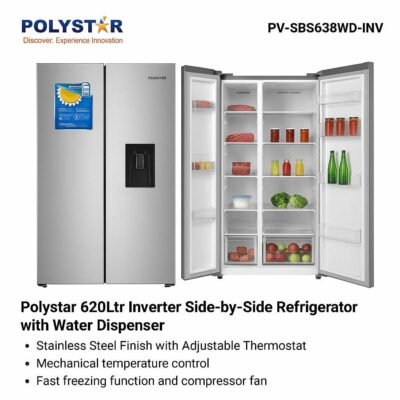 620LTR SIDE BY SIDE INVERTER FRIDGE WITH WATER DISPENSER